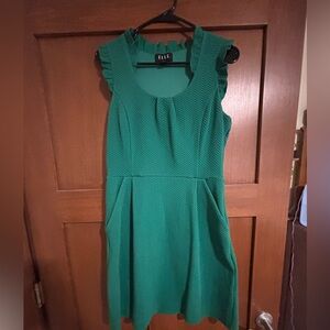 Elle Emerald Green Ruffle Sleeve Mini Dress